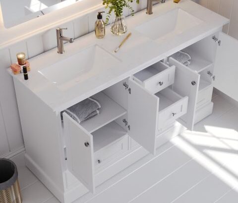 Solid Wood Floor-Standing Vanity