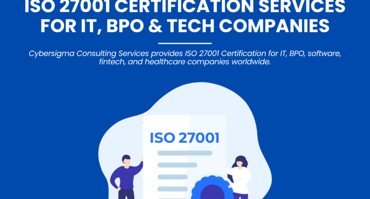ISO 27001 Certification Services for IT, BPO……