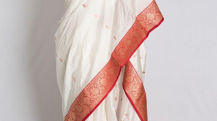 Bengali Saree Red And White Commemorating